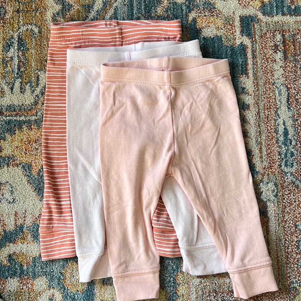BUNDLE - Three Cloud Island pink/coral pants 3-6 months